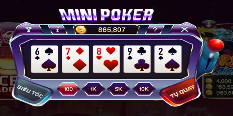 Chia sẻ luật chơi Mini Poker trực tuyến cho tân binh